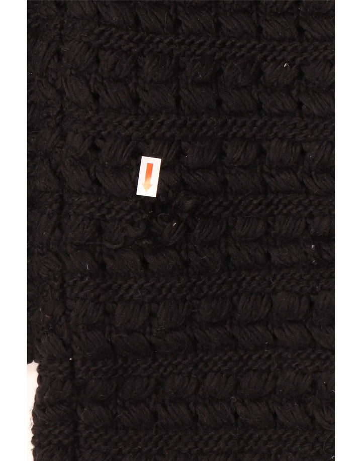 Zara Suéter tipo cárdigan abierto, largo, extragrande, para mujer, talla 44, talla mediana, negro