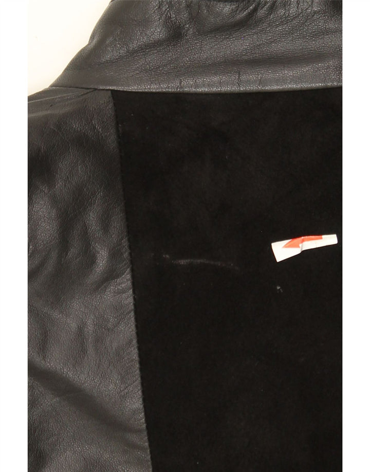 Chaqueta de cuero vintage para mujer Reino Unido 14 Negro medio