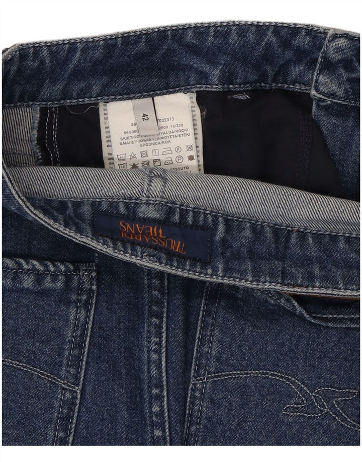 TRUSSARDI Falda vaquera para mujer IT 42 Medium W28 Algodón azul