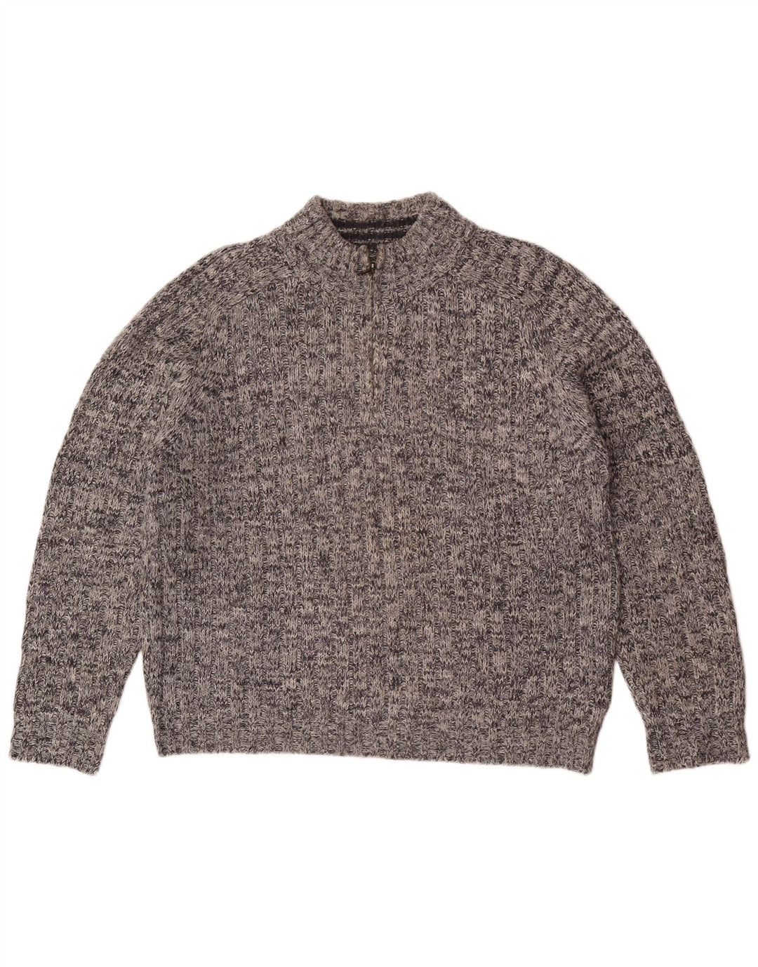 Marks & Spencer Suéter tipo jersey con cuello y cremallera para mujer UK 46 Grande Gris moteado
