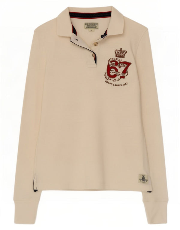 Polo Ralph Lauren Polo de manga larga gráfico para mujer UK 10 Small White