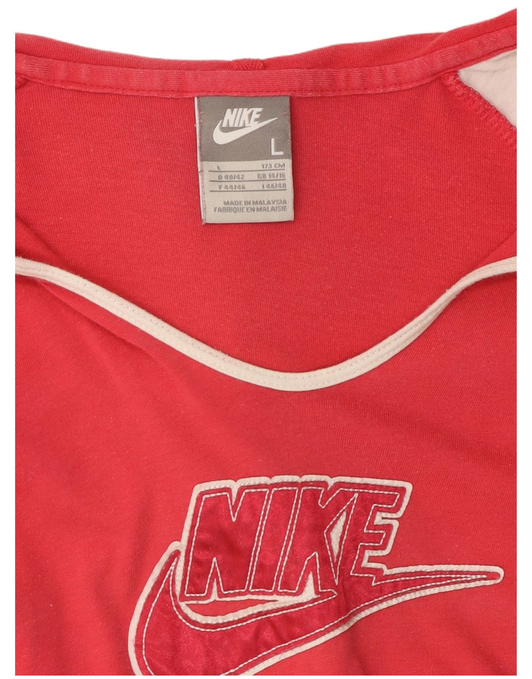 NIKE Top gráfico con capucha para mujer, manga larga, UK 40/40, talla grande, color rojo