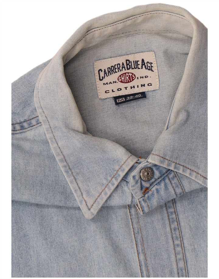 Carrera Camisa Vaquera Hombre Talla 39/40 Algodón Azul Medio