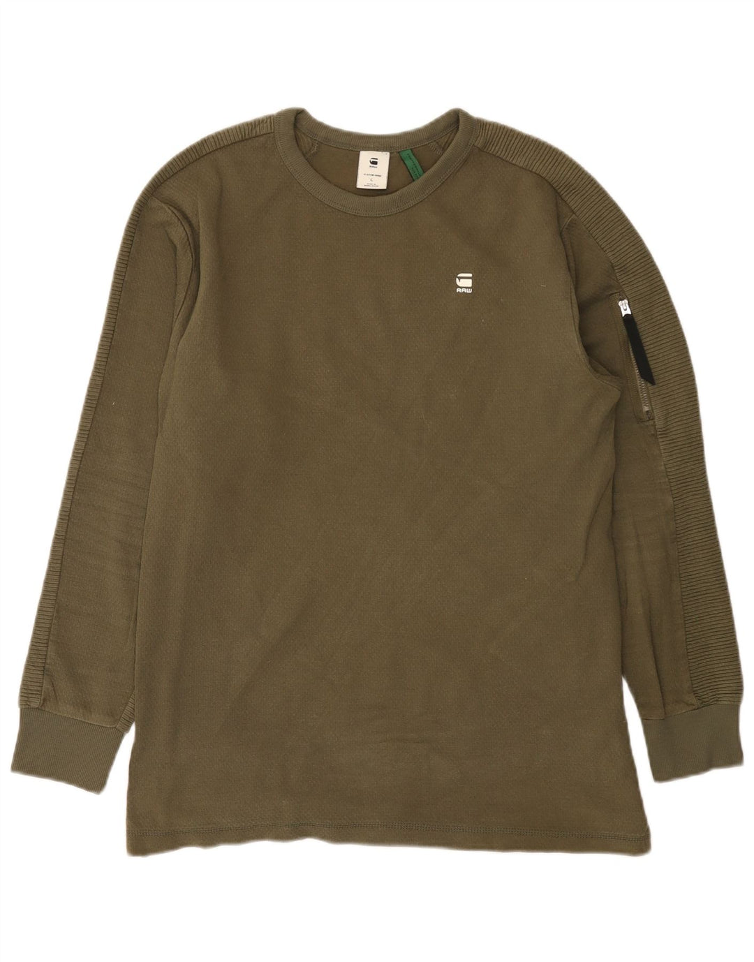 G-Star Hombre Top Manga Larga Algodón Caqui Grande
