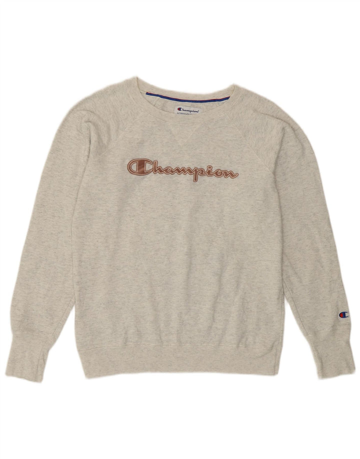 Champion Sudadera de gran tamaño con gráfico para mujer UK 10 Small Grey