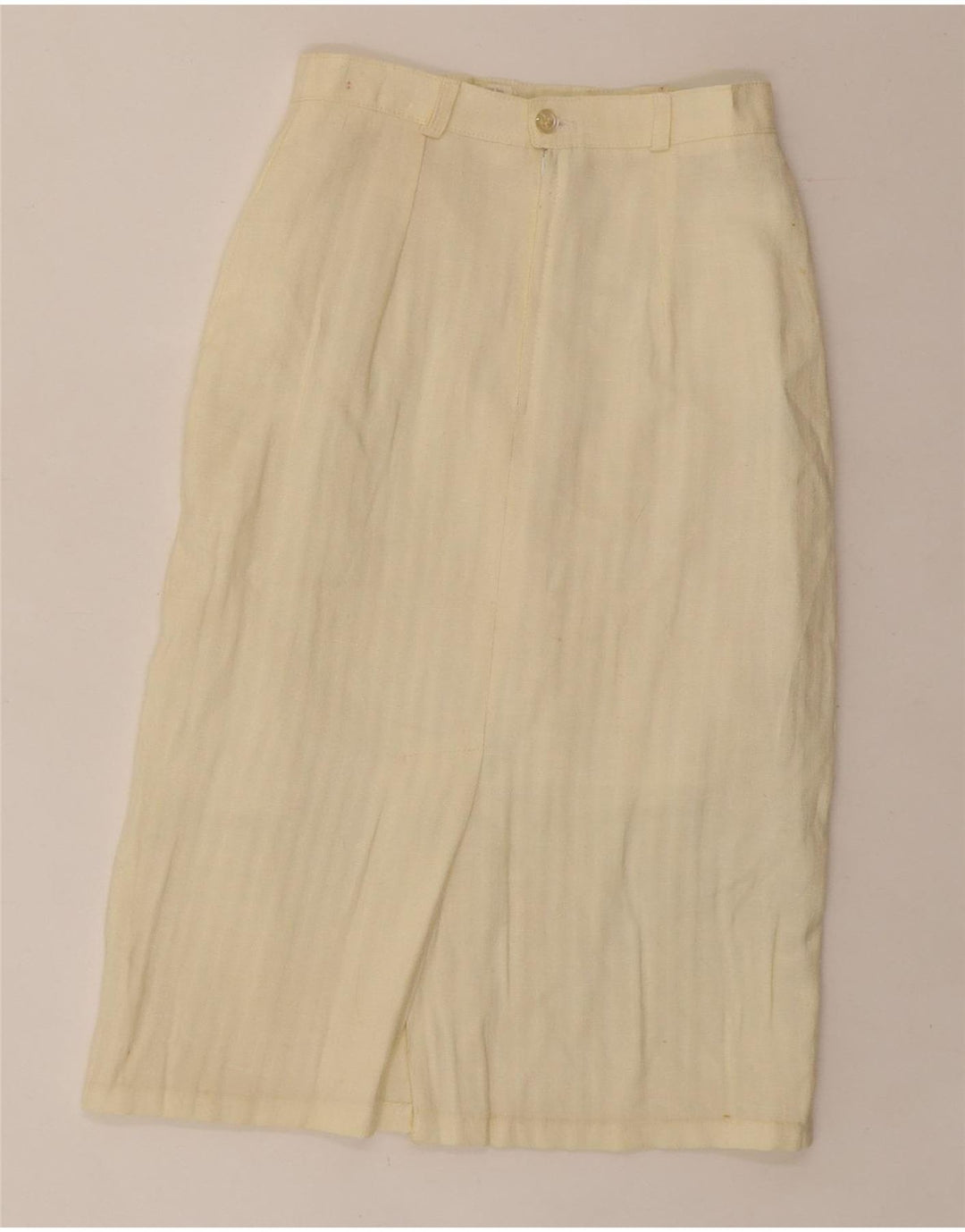 VINTAGE Womens A-Line Skirt IT 42 Medium W22  Beige Linen Vintage Vintage and Second-Hand Vintage from Messina Hembry 