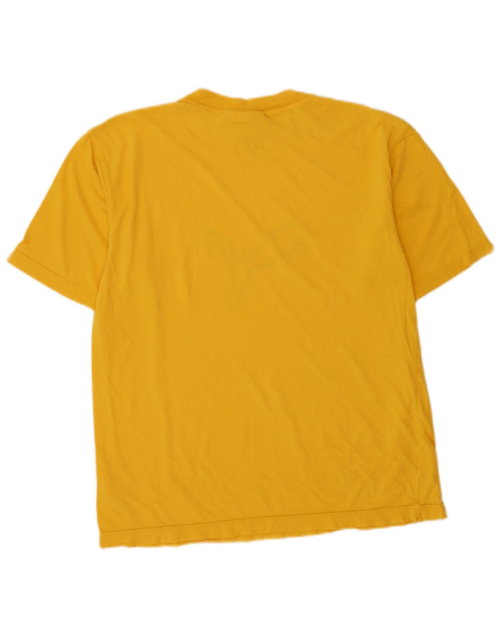 Puma Hombre Camiseta Gráfica Top Algodón Amarillo Medio