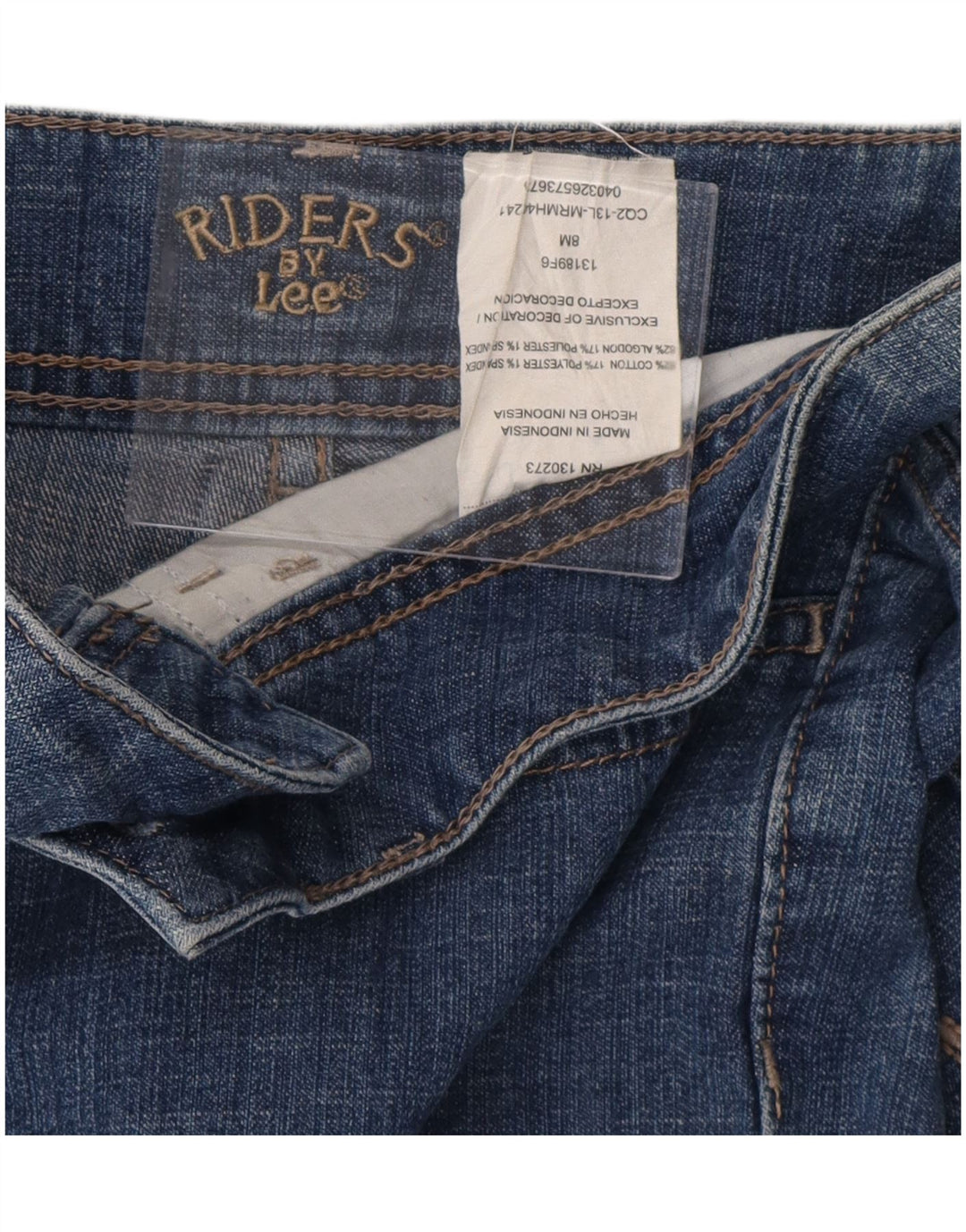 LEE Mujeres Riders Capri Jeans US 8 Mediano W32 L20 Algodón Azul