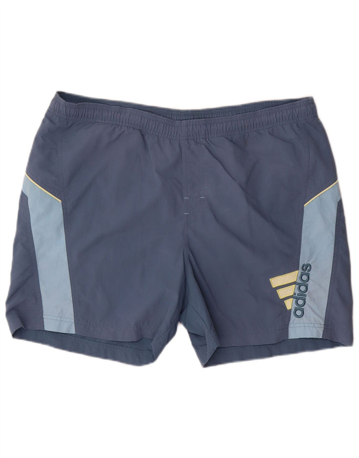 Adidas - Pantalones cortos deportivos para hombre, poliéster azul grande
