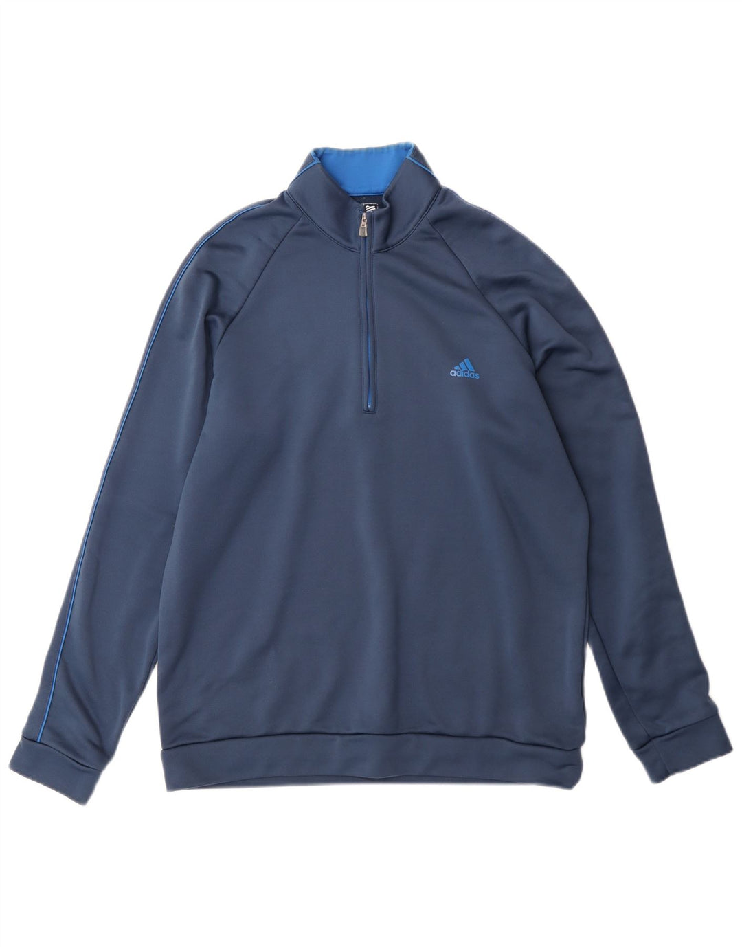 Adidas Mens Climalite Zip Neck Jersey Chándal Top Medio Azul Poliéster