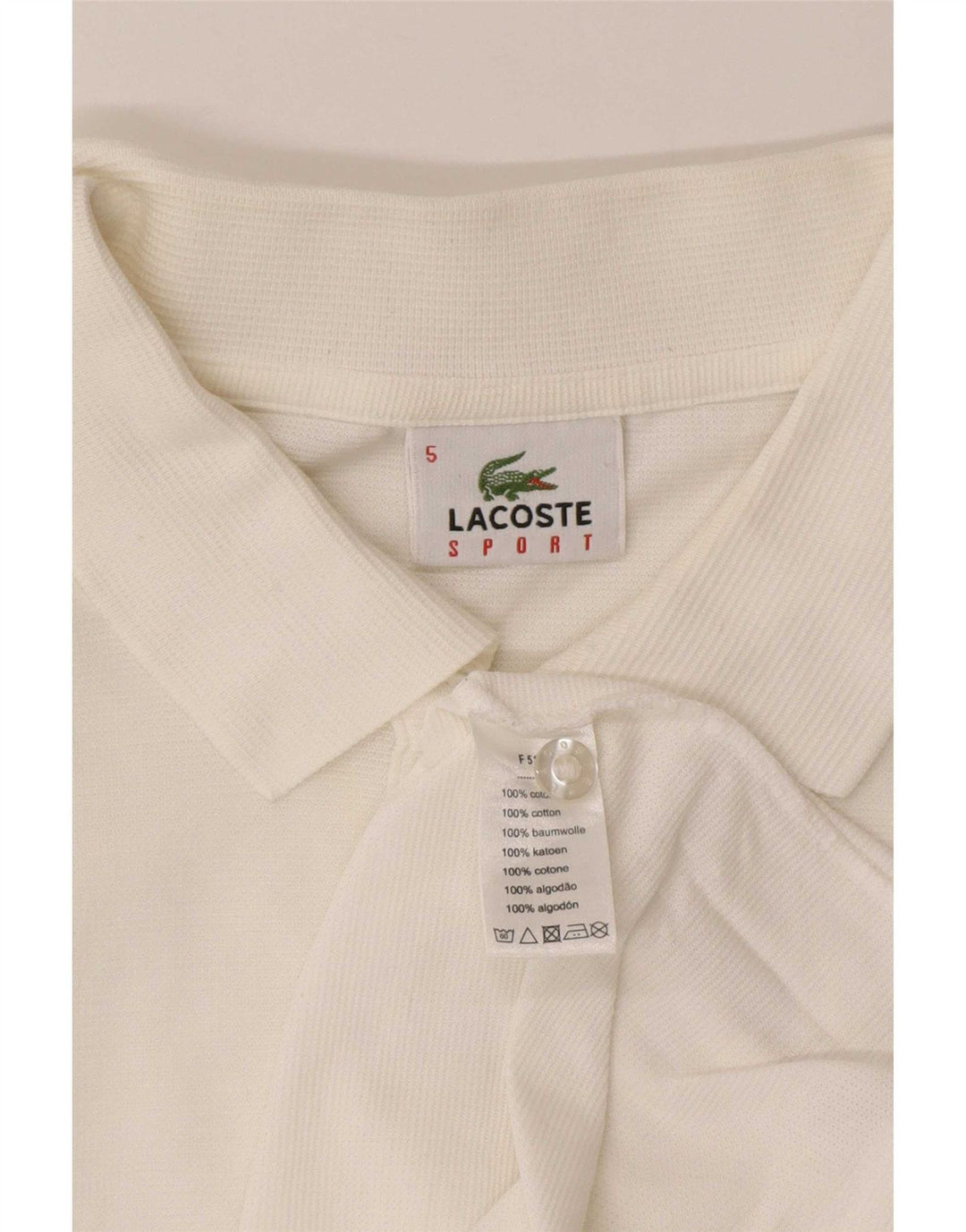 Polo Lacoste para hombre talla 5 grande algodón blanco
