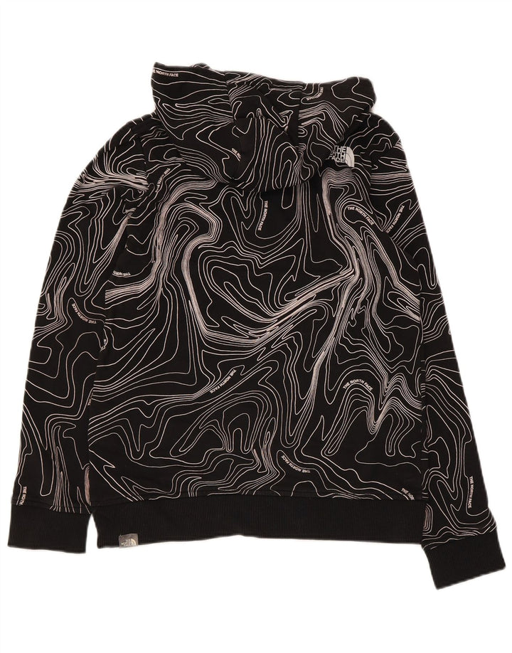 The North Face - Sudadera con capucha para niños, diseño abstracto, talla grande, color negro, 11-12 años