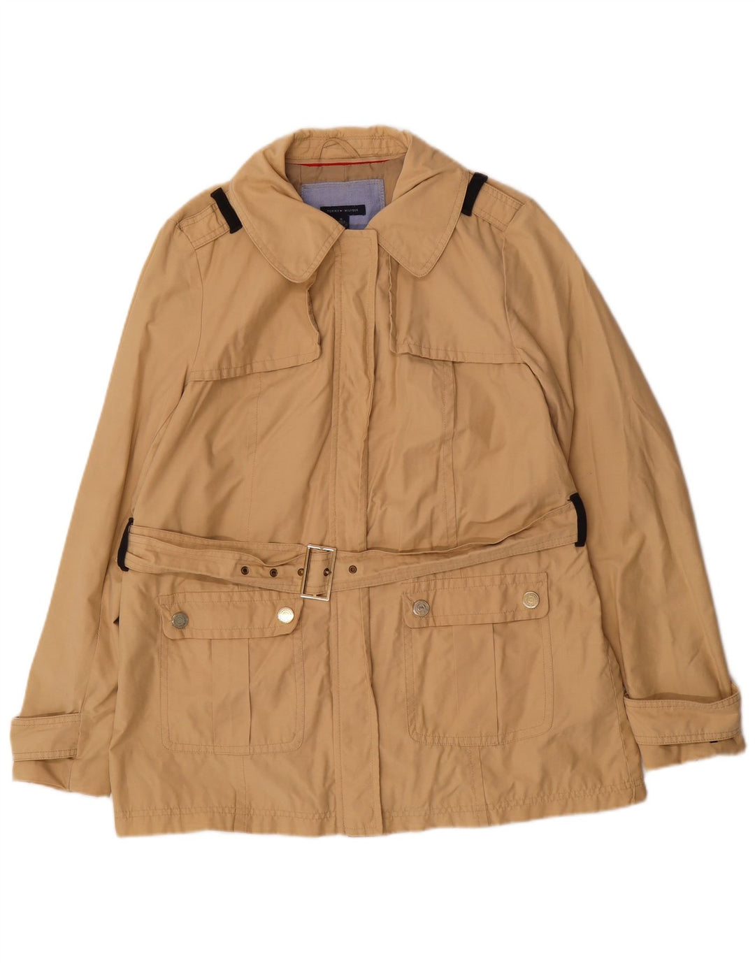 Tommy Hilfiger Gabardina para mujer Reino Unido 14 Algodón beige medio
