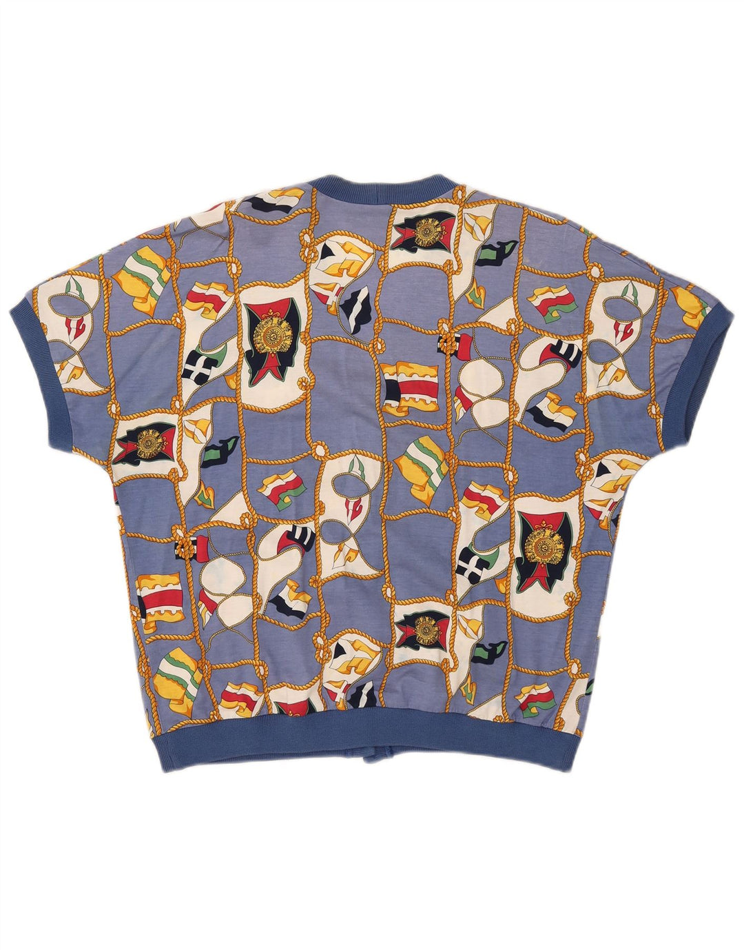 Ennedi Cárdigan de manga corta con estampado abstracto para mujer IT 46 Large Blue