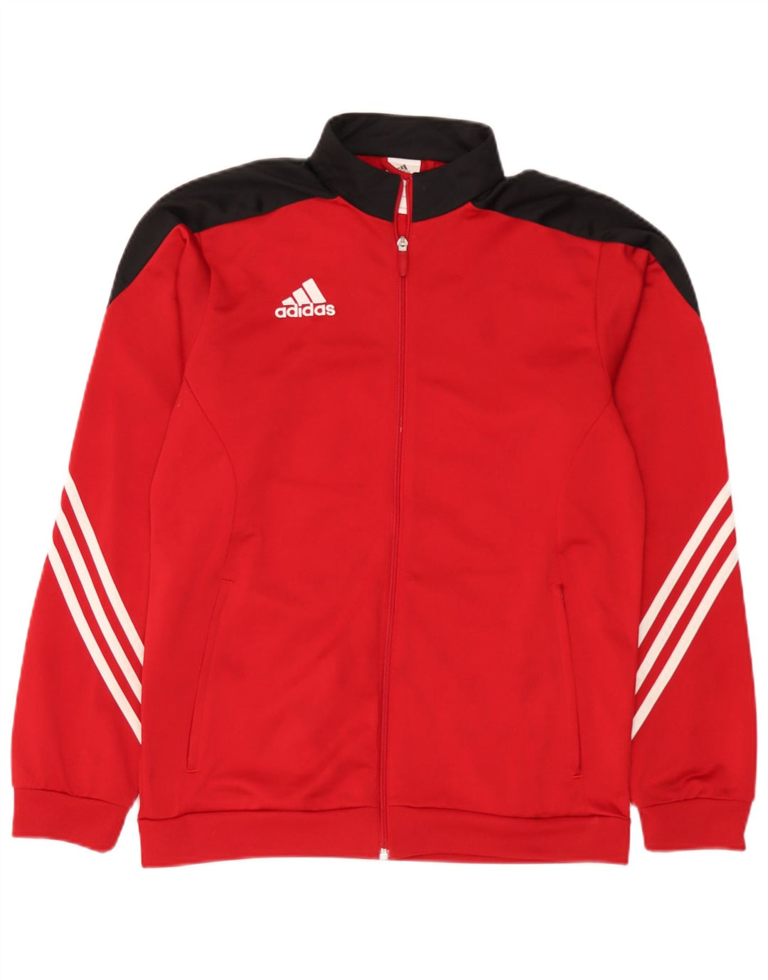 Adidas Hombre Chándal Top Chaqueta Medio Rojo Colorblock Poliéster