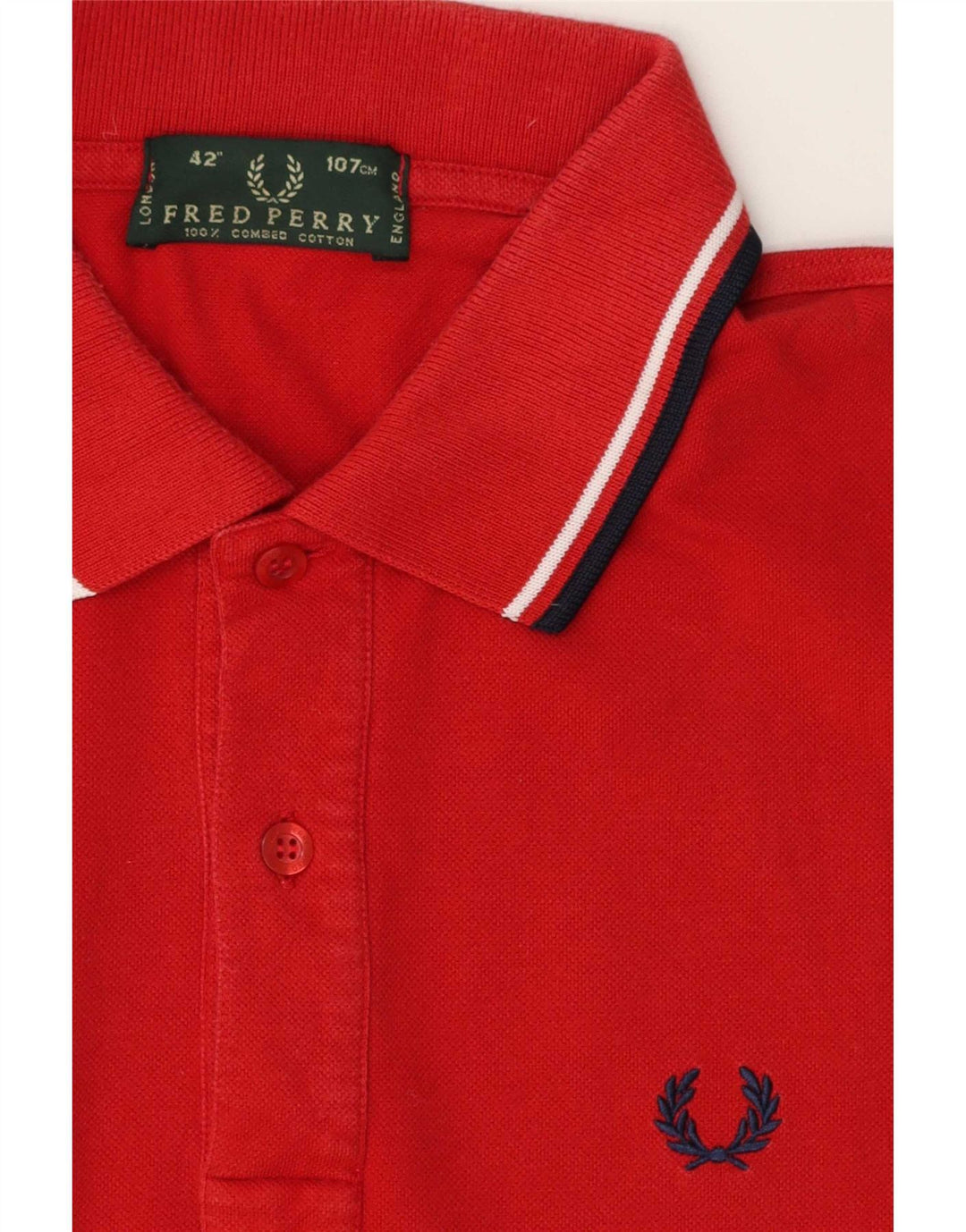 Polo Fred Perry Hombre De Algodón A Rayas Rojo Medio
