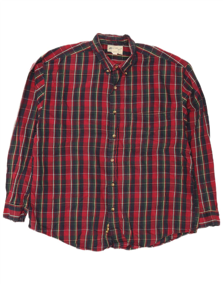 EDDIE BAUER Camisa de franela para hombre Algodón a cuadros rojos grandes