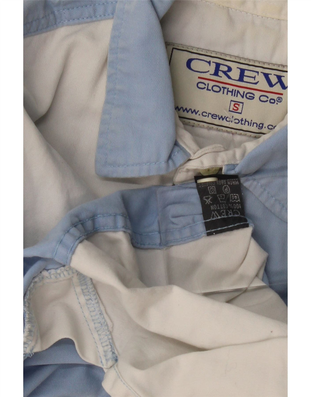 Crew Clothing Hombre Jersey gráfico Camisa pequeña Algodón azul con bloques de color