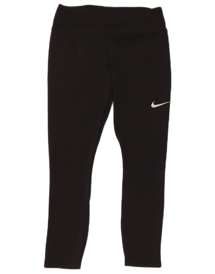 Nike Dri Fit Crop Leggings para mujer UK 10 Pequeño Poliéster negro