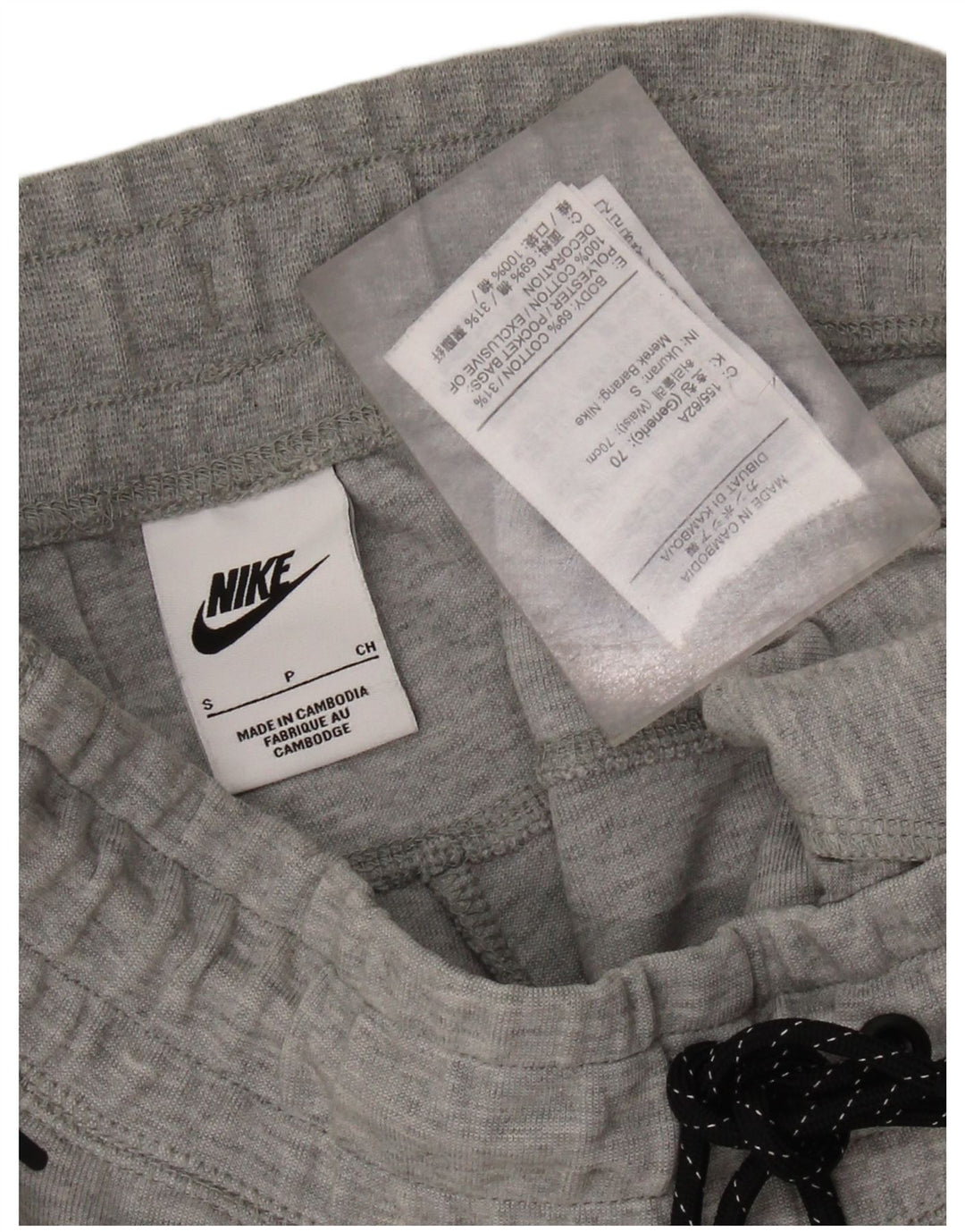 NIKE Hombre Pantalones de Chándal Joggers Small Gris Algodón
