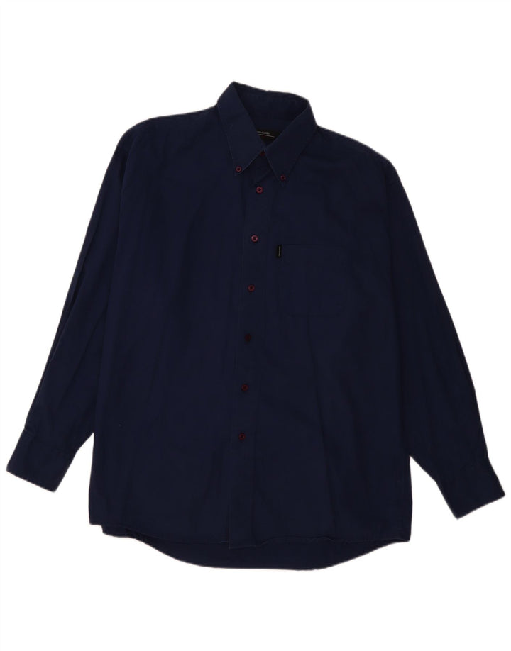 PIERRE CARDIN Camisa Hombre Grande Azul Marino Algodón