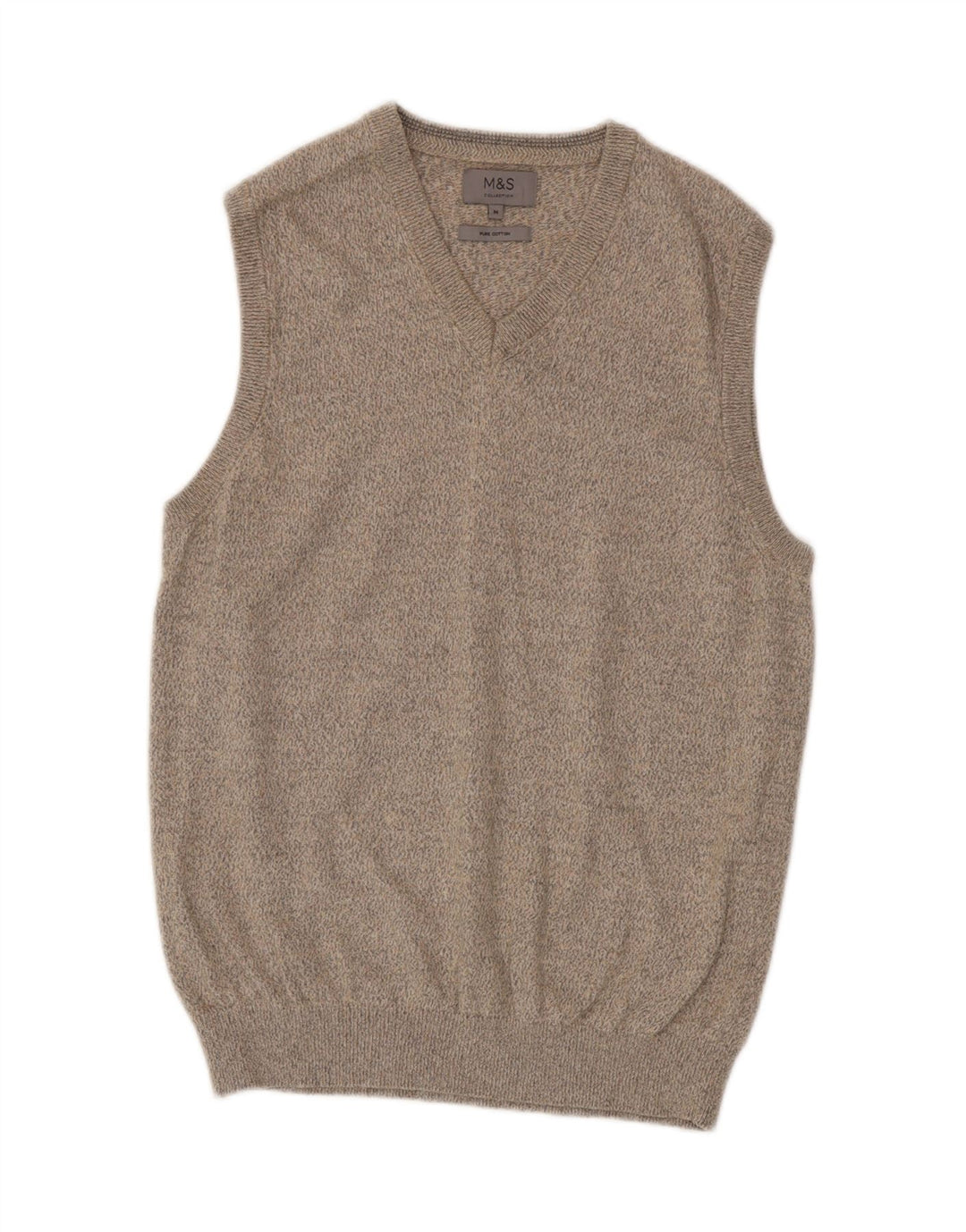 Marks & Spencer Camiseta sin mangas para hombre de algodón moteado en color beige medio