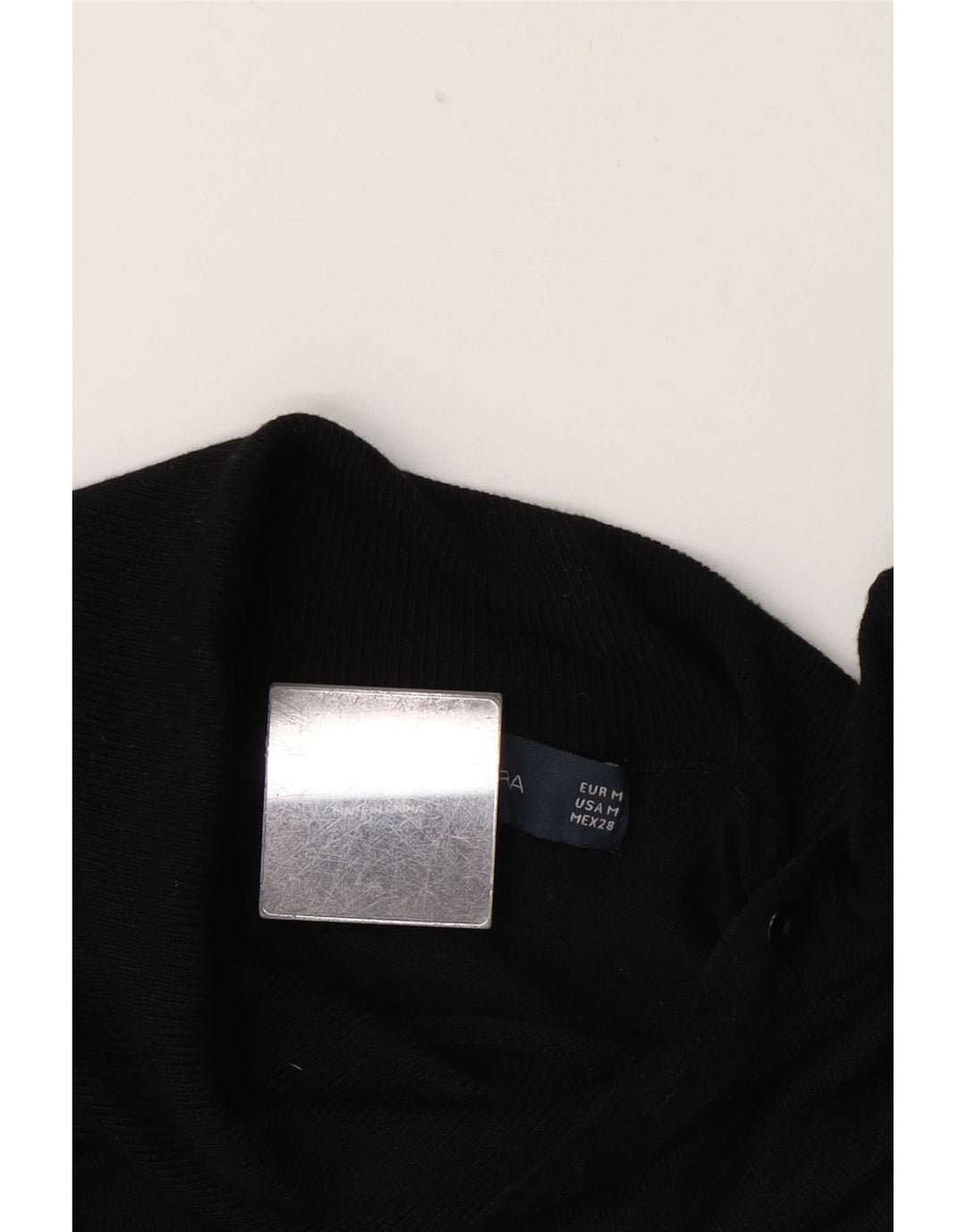 Zara Vestido Ajustado Mujer UK 44 Medio Rayón Negro