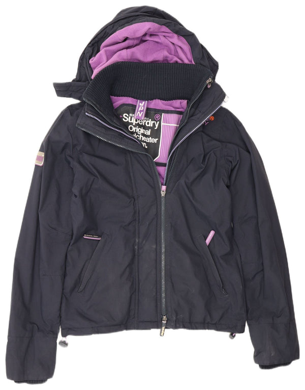 Superdry Chaqueta Cortavientos con Capucha Windcheater para Mujer UK 6 XS Azul Marino