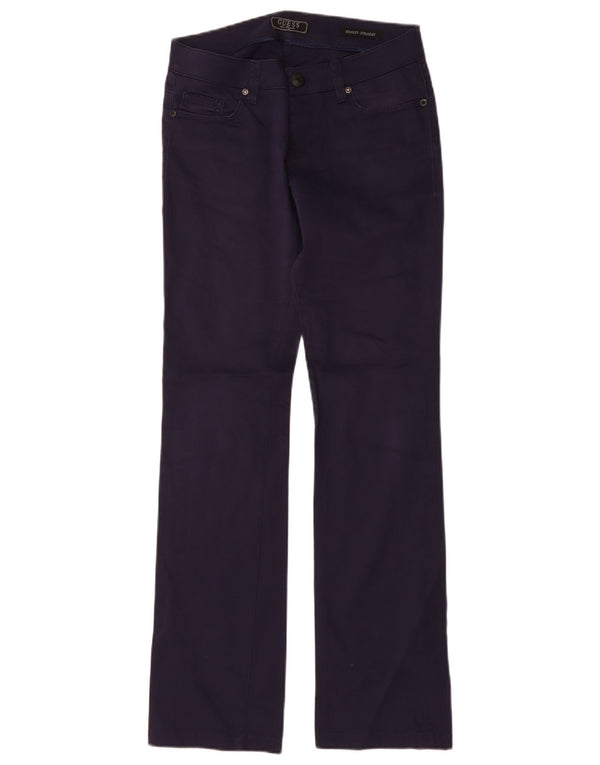 Guess Mujer Starlet Pantalones Casuales Rectos W26 L32 Algodón Azul Marino