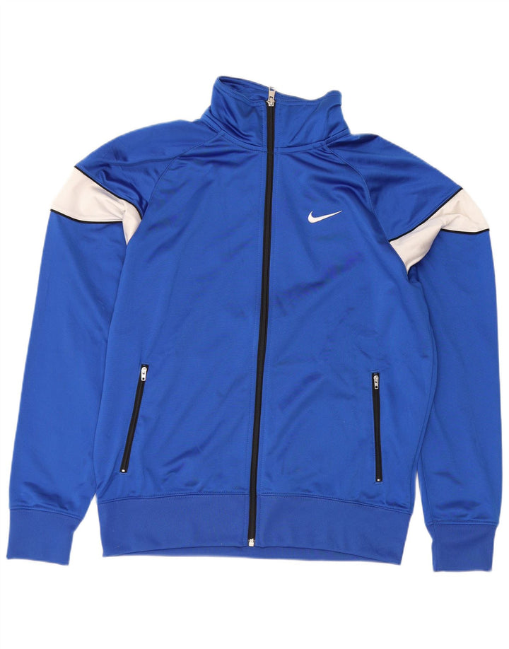 Nike - Chaqueta de chándal para hombre, color azul medio, poliéster con bloques de color