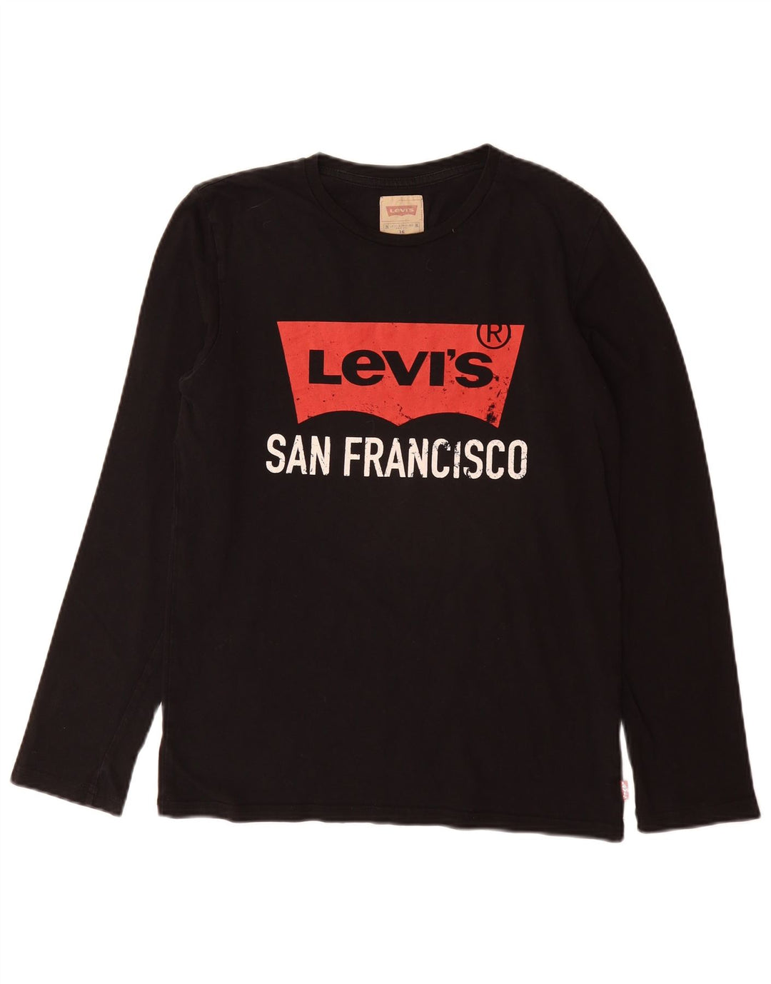 LEVI'S Camiseta gráfica para niño manga larga 15-16 años Algodón negro