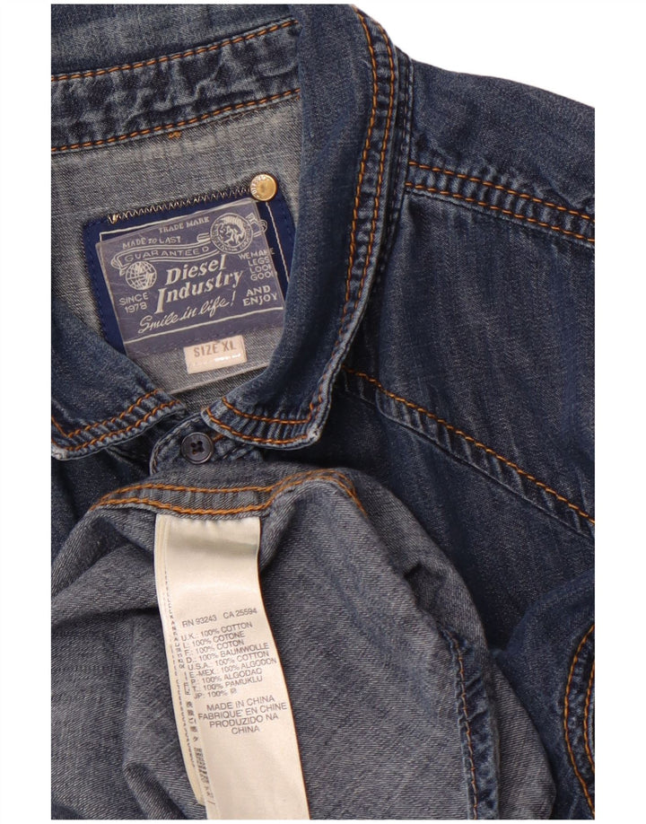 DIESEL Camisa Vaquera Hombre XL Algodón Azul