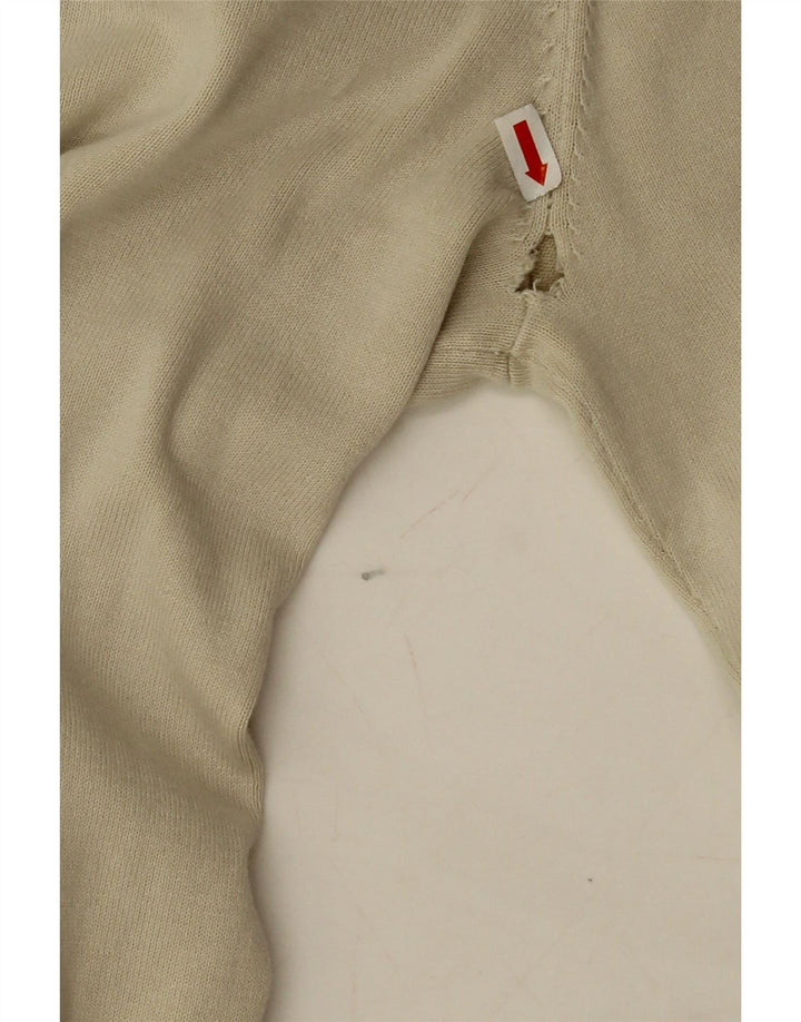 Jersey Massimo Dutti Hombre Cuello Pico Algodón Beige Medio
