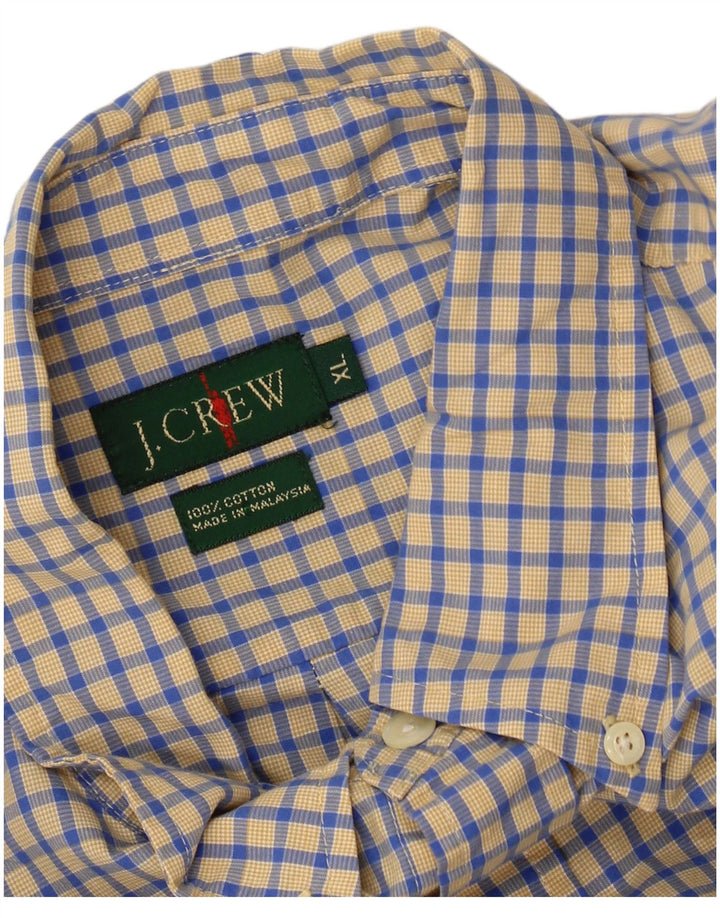 J. CREW Camisa para hombre XL Algodón a cuadros amarillos