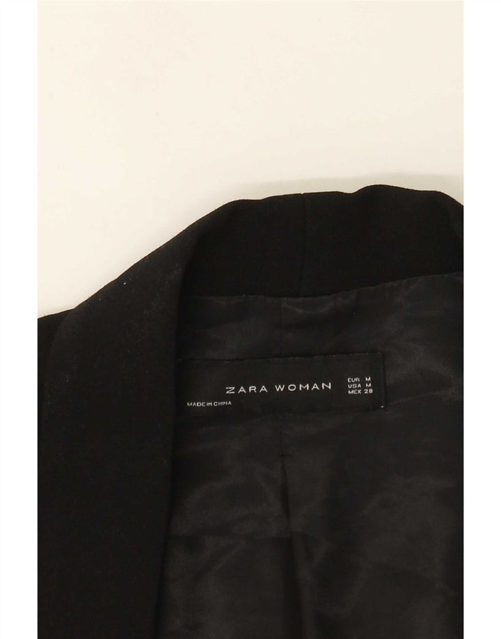 Zara Chaqueta Blazer Abierta De Manga 3/4 para Mujer UK 44 Medium Black