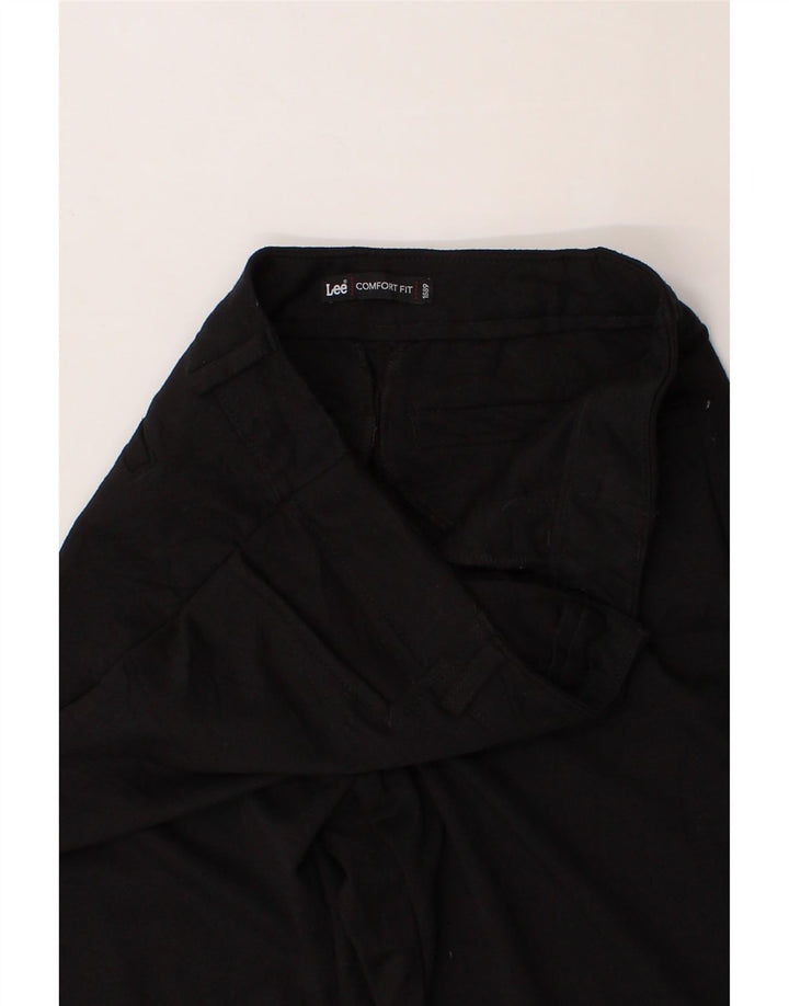 LEE Womens Straight Casual Trousers US 12 Large W32 L30  Black Polyester Vintage Lee and Second-Hand Lee from Messina Hembry 