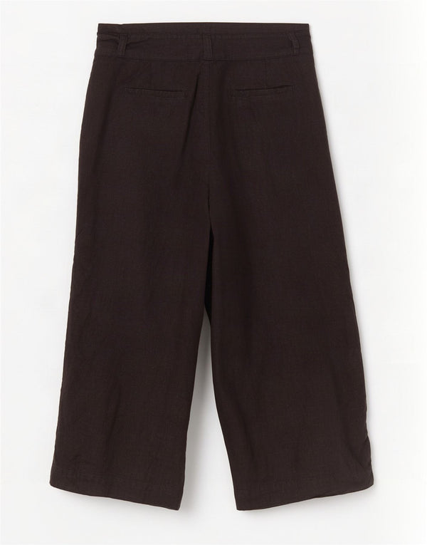 Pantalones Capri para Mujer Fat Face UK 40 Large W34 L23 Lino Negro