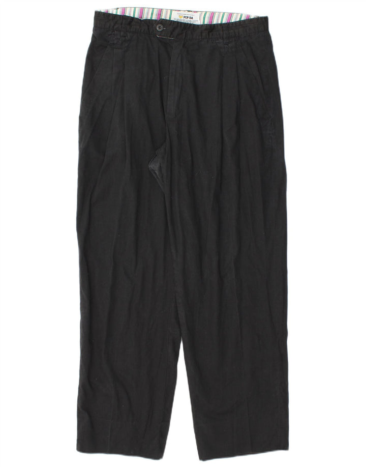 POP 84 Pantalón chino con pinzas para mujer Medium W30 L27 Black