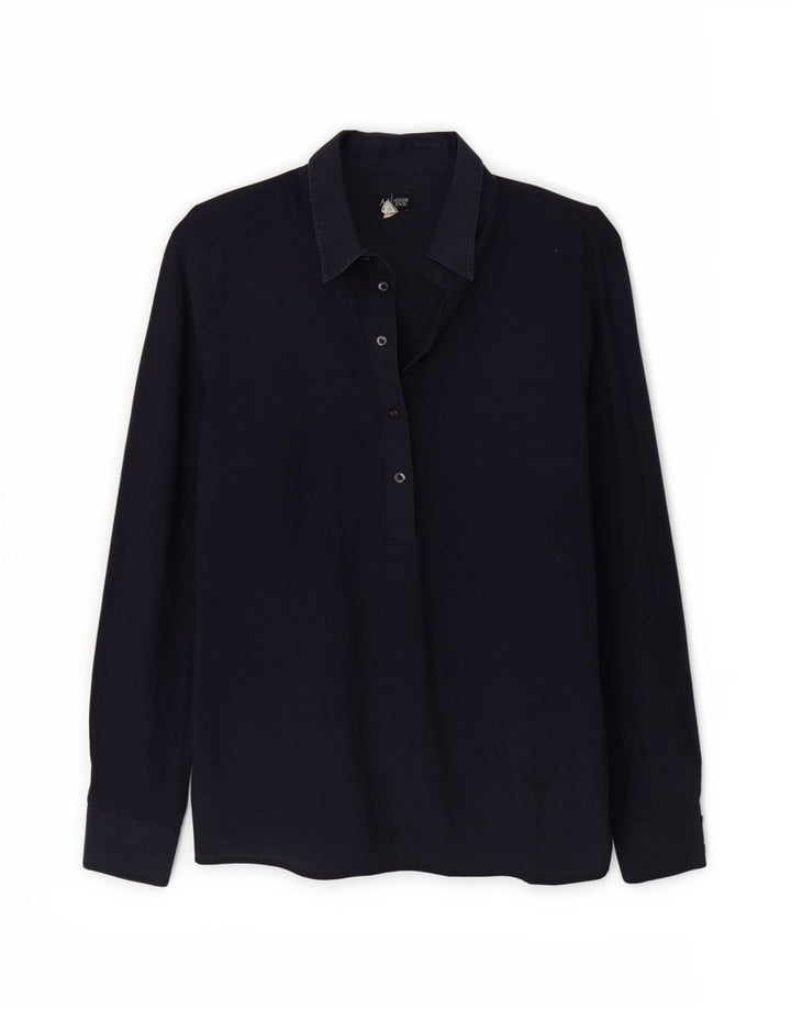 Camisa tipo pulóver para mujer Armani Jeans IT 42 Medium Navy Blue Linen