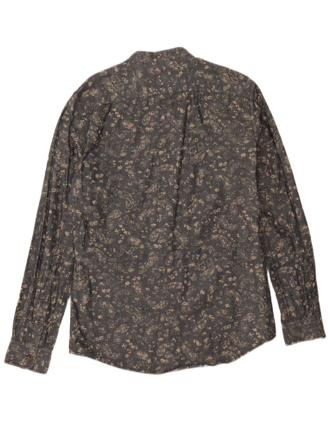 Camisa Benetton Hombre Gris Medio Paisley