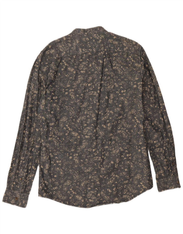 Camisa Benetton Hombre Gris Medio Paisley