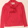 PUMA Womens Graphic Sweatshirt Jumper UK 12 Medium Red Cotton Vintage Puma and Second-Hand Puma from Messina Hembry 
