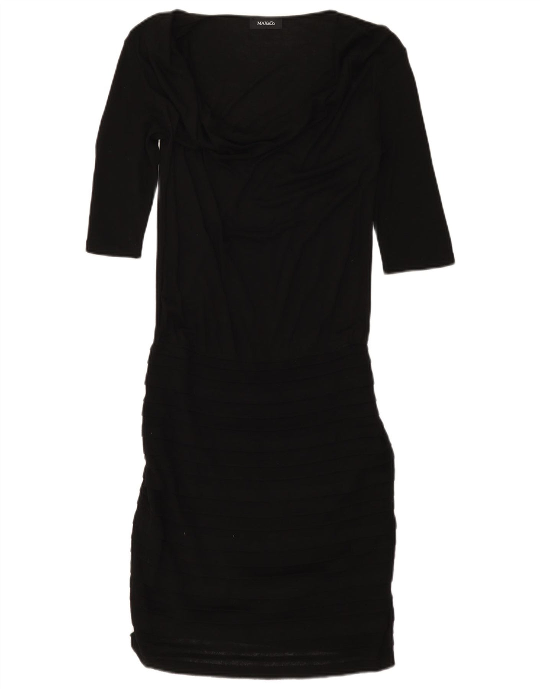 Max & Co. Vestido recto de manga 3/4 para mujer UK 8 Small Negro