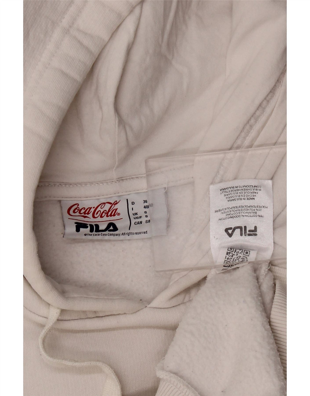 Fila Hombre Coca-Cola Graphic Sudadera con capucha Jumper Small White