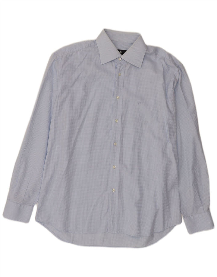 Roccobarocco Camisa para hombre Talla 41 16 Algodón con manchas azules grandes