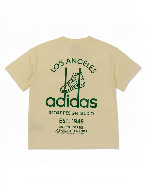 Adidas Camiseta holgada con gráfico para hombre Top XS Algodón amarillo