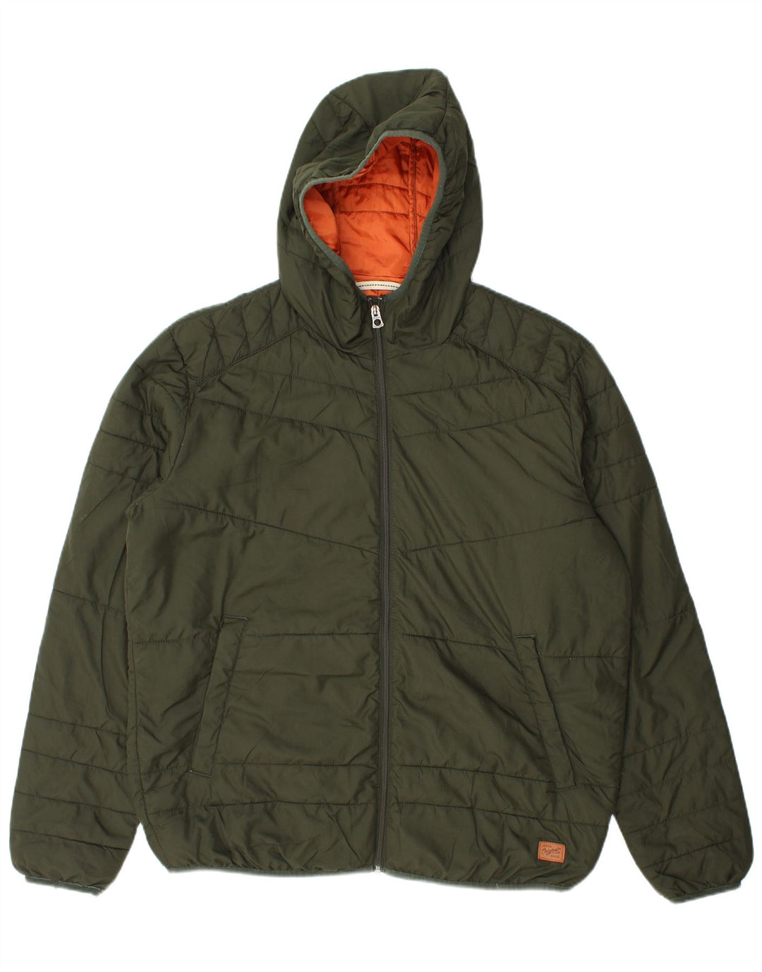 Jack & Jones Chaqueta acolchada con capucha para hombre UK 42 XL Poliéster verde
