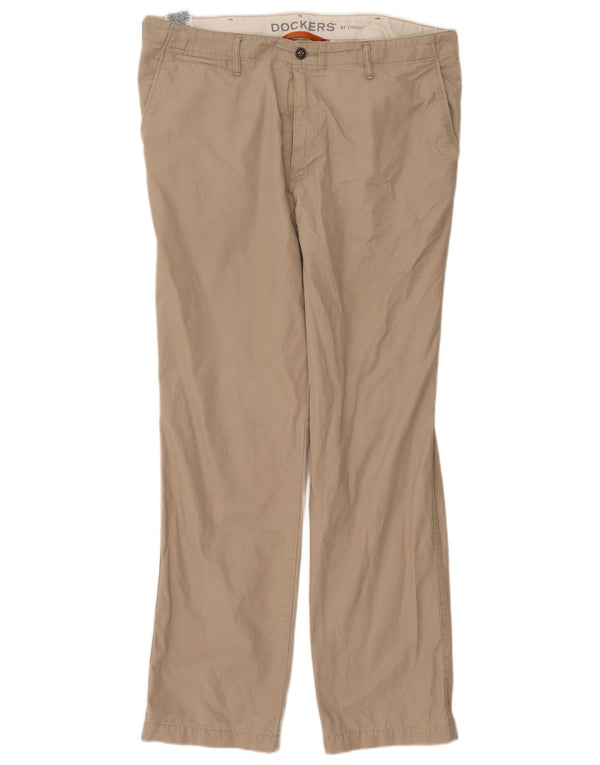 Dockers Pantalón chino recto para hombre W38 L34 Algodón beige