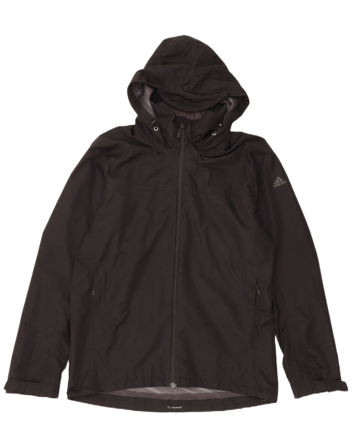 Adidas Chaqueta impermeable con capucha Clima Proof para hombre UK 40/42 Mediano Negro Poliéster