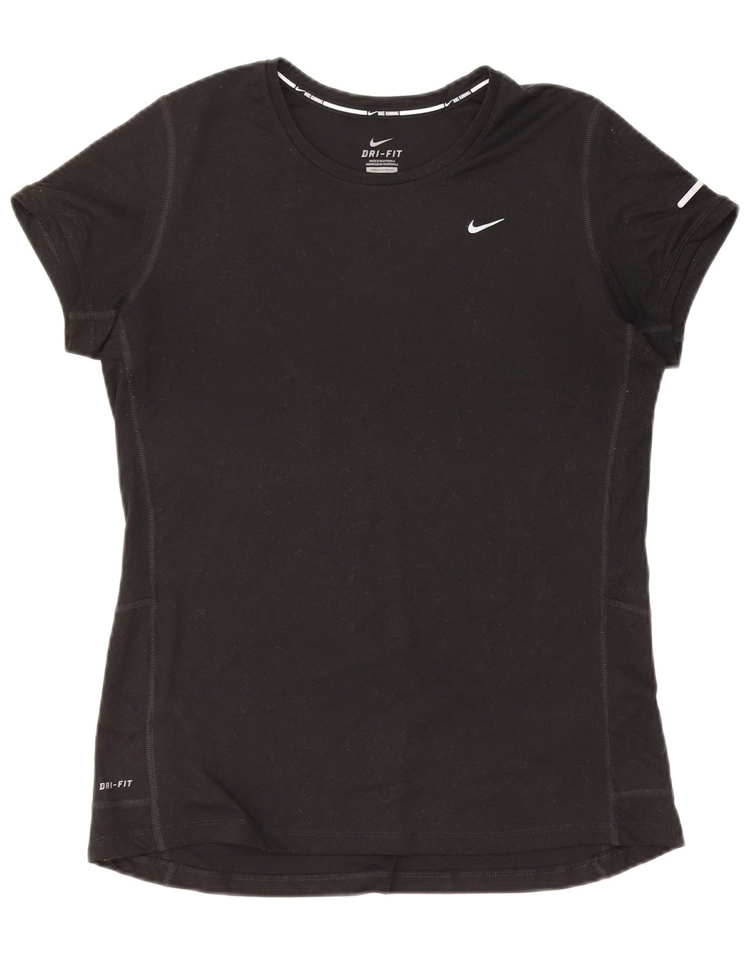 NIKE Camiseta Dri Fit para Mujer UK 40 Grande Poliéster Negro